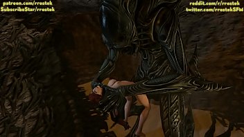 Samus Aran fucked hard by Aliens Xenomorph Hardcore 3D porn