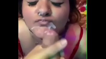 My best friend giving his GF cumshot facial