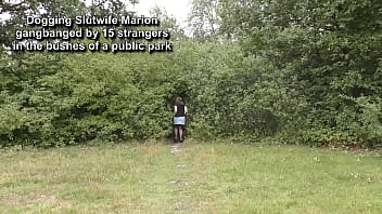 Marion fucked by 15 strangers in the park