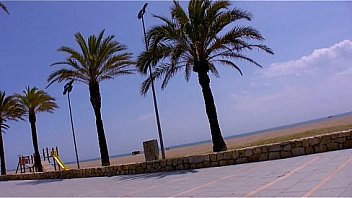 Crazy threesome at the beach with a lot of people watching