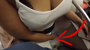 Unknown Blonde Milf with Big Tits Started Touching My Dick in Subway ! That's called Clothed Sex?