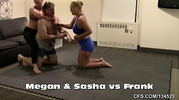 Two Sexy Amazon Women beat up defeat and humiliate weaker male in Mixed Wrestling