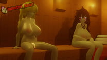 Futa Blonde Fucks Everyone in the Sauna