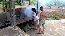 My 18-year-old girl friend likes to make barbecues because whenever she comes home she puts the meat on the grill and takes off her panties so I can fuck her